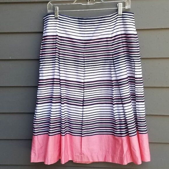 Charter Club 100% Cotton Pleated Strip Skirt Size 10 - Picture 3 of 12